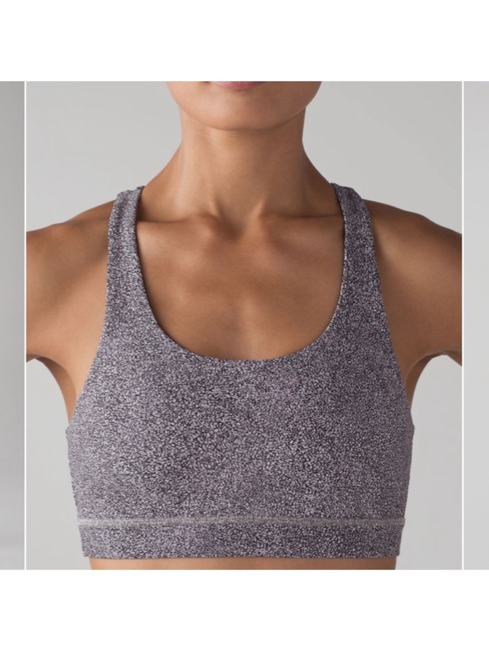 Lululemon Invigorate Sea Spray Alpine White Dark Chrome Sports Bra Size 6